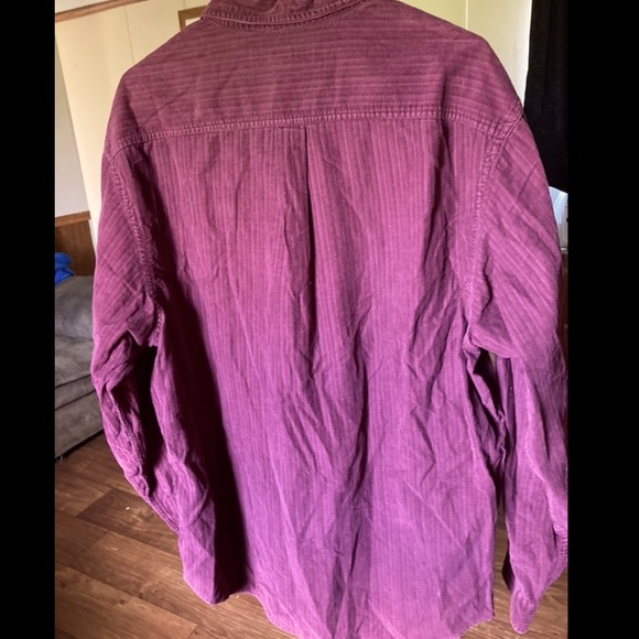 Burgundy Micro Ribbed Button Up - Picture 2 of 2